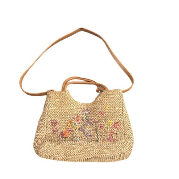 FLORAL STRAW MEDIUM SIZED PURSE - Picture 4 of 4